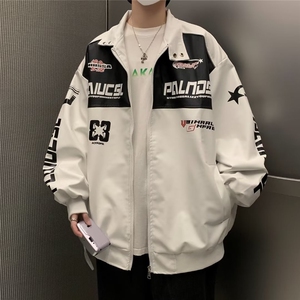 美式高街皮衣男韩版字母拼色个性机车服2025冬季ins外套W5376-P71图片