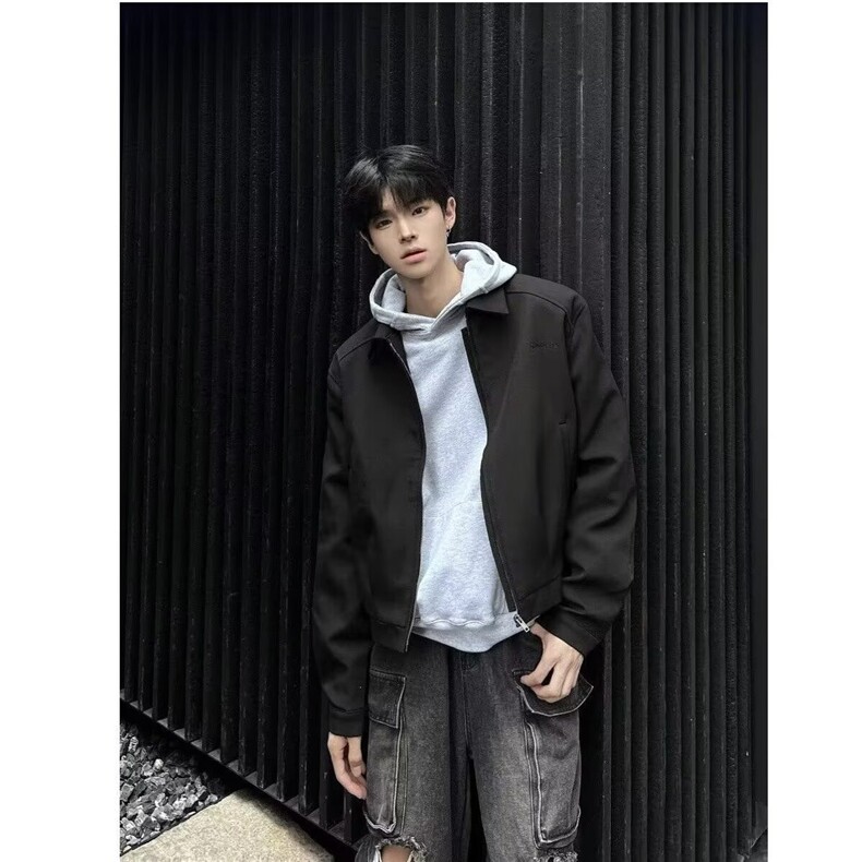 Q518-P60美式cleanfit短款宽肩行政夹克男女同款春季潮流百搭,男装夹克,电商B323A