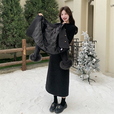 【冬装】极简风时尚气质白鸭绒小香套装2D148-A367-P280-K415，女装套装/套裙，2D148
