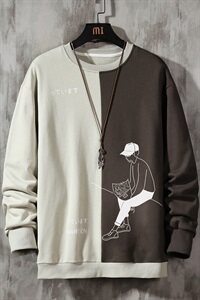 2021春装新款潮流宽松卫衣韩版帅气打底上衣服男装DS982T图片