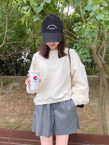 秋冬百搭细格卫衣图片