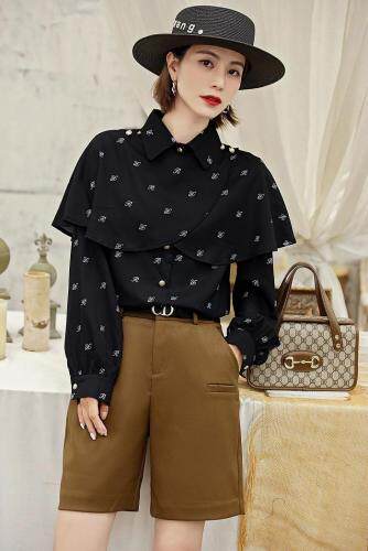 秋装新款雪纺衬衫,女装衬衫,莎咔