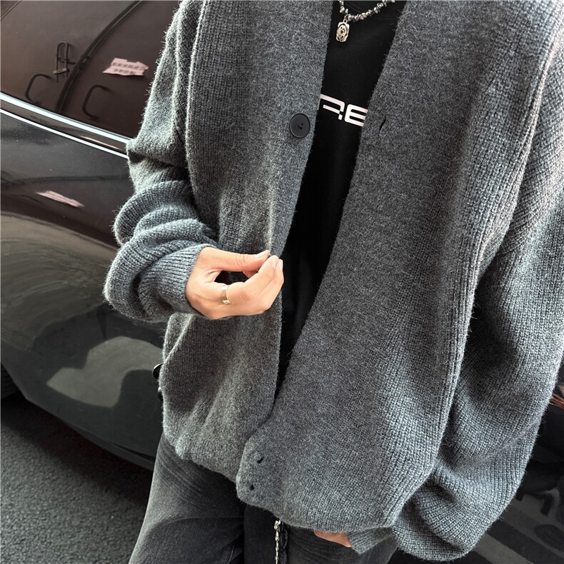 针织衫道袍毛衣秋冬松弛慵懒感上衣外套针织衫道袍毛衣M5518-P65,男装针织衫/毛衣,星座1001-1