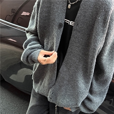 针织衫道袍毛衣秋冬松弛慵懒感上衣外套针织衫道袍毛衣M5518-P65，男装针织衫/毛衣，星座1001-1