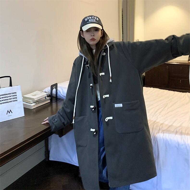 1港风情侣牛角扣加棉呢大衣男可拆卸帽外套男FY8716P138控188，男装毛呢大衣，星座226-2