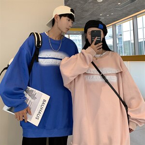 情侣装秋装 钢印情侣卫衣假两件外套宽松上衣G1022 P65 男图片