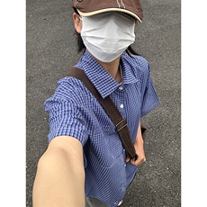 格子衬衫春夏美式短袖衬衫港风情侣装休闲衬衣CS286-P30，男装T恤，星座301C-5