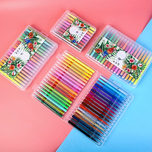 Акварель, мелки, детский комплект для детского сада для школьников, цветные карандаши, безопасная профессиональная художественная мягкая кисть для письма, 48 цветов, 36 цветов, 24 цветов, 12 цветов, можно стирать, подходит для начинающих