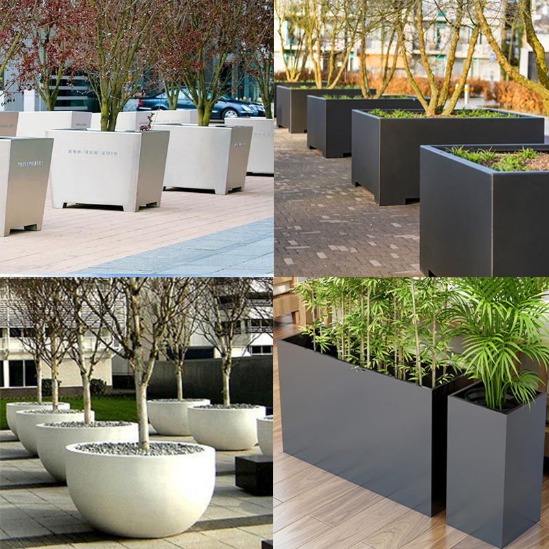 Glass fiber flower case combined outdoor special large number of flower beds Flower Pool Rectangular Flower Groove Courtyard Planting Box Flower Pots Custom