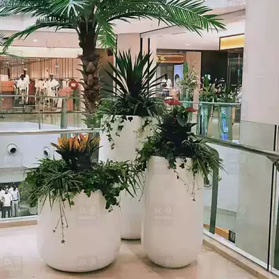 Fiberglass Mall Hotel Office Flower Pot Outdoor Plaza Shopping Street Villa Community Flower Bowl Vase