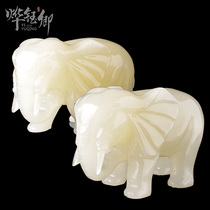 Jade decoration Elephant lucky living room wine cabinet Home decoration Housewarming new home Company opening opening gift