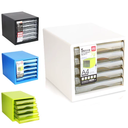 Деликальный настольный файл файл 5 -Layer A4 Цветный пластиковый файл ящик для ящика ящика -стиль офисного хранения офисного шкафа должна быть бесплатной доставкой