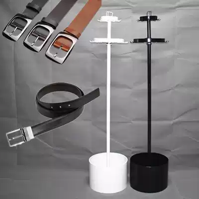 Cylindrical stainless steel metal belt rack Clothing store leather display rack Rotatable removable belt display rack