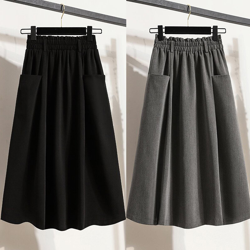 Spring and Summer Casual A-Line Drape Suit Skirt, Mid-Length, Loose, Slimming, Tummy-Covering, Hip-Covering, Plus Size 100kg for Chubby Women