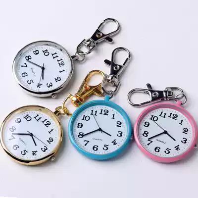 Elderly student watch round examination special watch Practical examination room special silent universal keychain timing simple