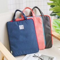  Deli 72449 L-shaped portable zipper bag Canvas document bag Information finishing bag Student tutoring bag