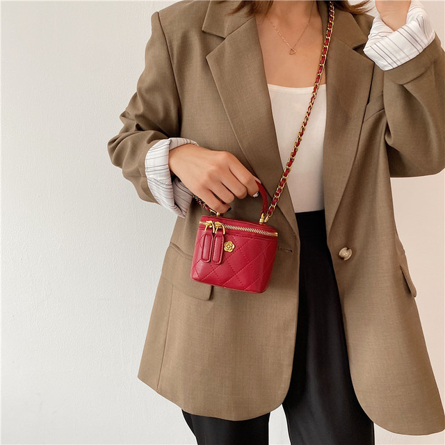 Summer red mini chain small bag female 2021 new 2022 high-end niche messenger box small square bag