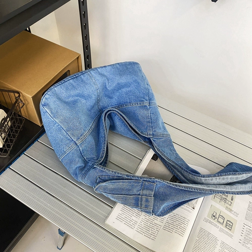 Вместительная и большая джинсовая сумка через плечо, сумка на одно плечо, шоппер для отдыха