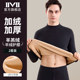 Men's thermal underwear set with velvet thickened mid-high collar for elderly lamb velvet heat-proof cold autumn clothes and trousers in winter