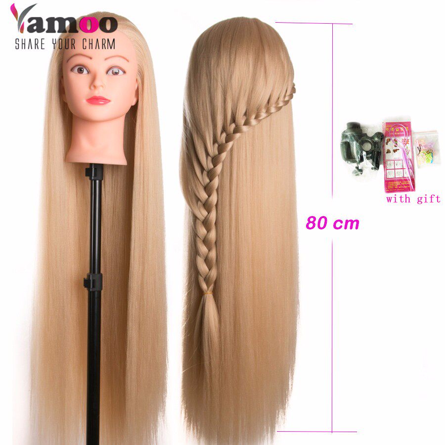 Wig human head model haircut model head practice head disc hair choreography hand paparazzi lengthened straight hair cut 80cm