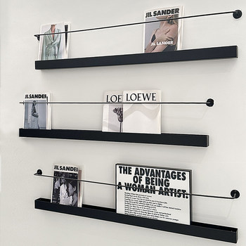 Bookshelf hanging wall shelf wall hanging magazine shelf storage rack display rack living room wall decoration simple newspaper rack