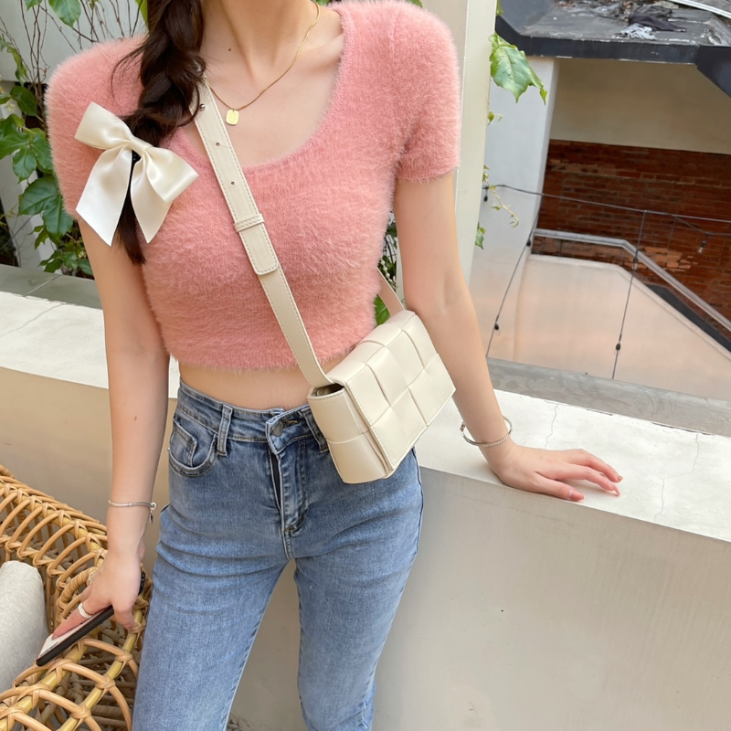 Woven bag slung waist bag women tide pillow bag Korea 2021 summer fashion net red leisure ins niche Joker