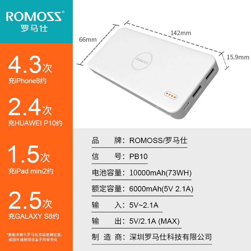 romanz 10000 ma power bank romanz large capacity, ultra thin and portable flagship store official for xiaomi huawei apple mobile power mini girl cute
