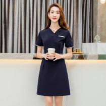 Beautician work clothes female summer Korean beauty salon health club technician cosmetics jewelry shop shopping guide dress
