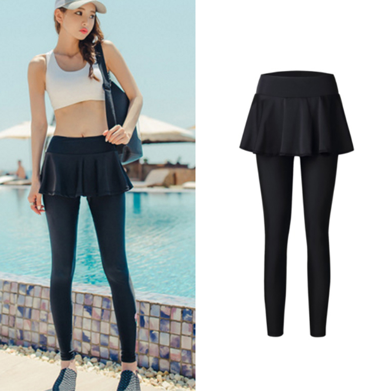 Diving pants Women's pants Surfing men's free swimming long pants skirt Slim swimsuit men's nine-point swimming trunks Jellyfish suit