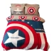 Captain America mẫu khiên bông denim Marvel siêu anh hùng cậu bé giường bông ba mảnh - Bộ đồ giường bốn mảnh chăn ga gối forever Bộ đồ giường bốn mảnh