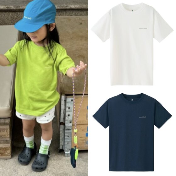 日系春夏男女MO童装美山露营户外套头圆领速干亲子短袖T恤集合