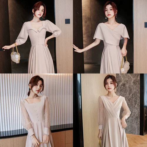 Летнее платье подружки невесты, длинная юбка, вечернее платье, изысканный стиль