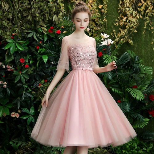 Розовое платье подружки невесты, вечернее платье, летняя длинная юбка, по фигуре, средней длины, подходит для подростков