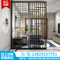 Modern decoration living room stainless steel screen partition bedroom rose gold porch metal grid arc can be customized