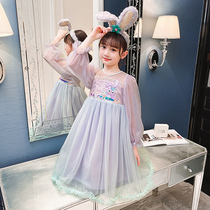 Girls Spring Princess Dress 2022 New Foreign Style Girls Aisa Childrens Mesh Dress Star Dress