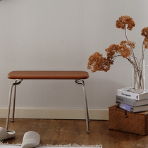 minimore) Ant porch stool) Nordic simple Japanese retro home door solid wood shoe changing stool small stool