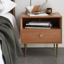 minimore) firefly bedside table) Nordic style Japanese style modern minimalist light luxury solid wood small ins bedroom