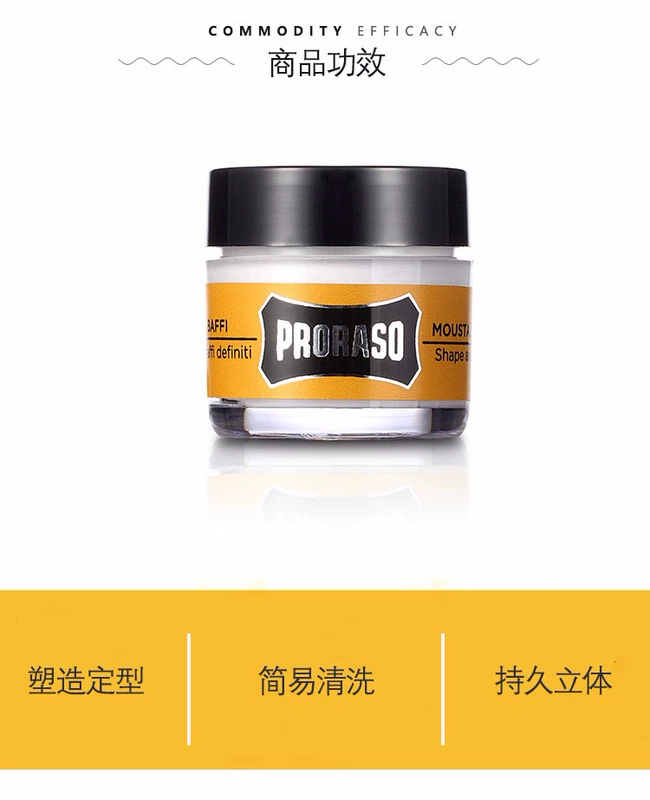 Ý Bora Soo sau khi cạo râu PRORASO MUSTACHE WAX Men After Shave Care Moisturising Wax