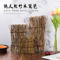 Retro Bamboo Sushi Pan Pendulum Bamboo Fence Bamboo Silk Weaving Bamboo Fence Pendulum Pieces of Japan-ROK Cuisine Swing tray Sashimi Decorations