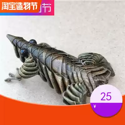 Brown weaving craft gifts decoration straw frogs traditional handicrafts Changsha intangible cultural heritage Qingming scenic spot hot selling craft gifts decoration