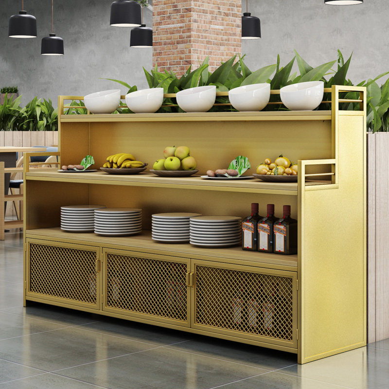 Buffet seasoning table modern Chinese-style kitchen cabinet commercial hot pot restaurant small table Haidilao string spice sauce table