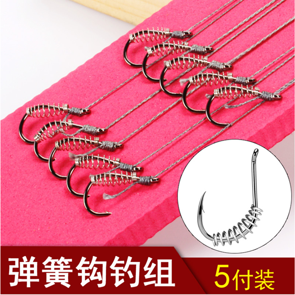 New type of violent sub-wire double hook fishing group spring hook tie good wire group bottom fishing hook silver carp carp carp tube pay ise-Shini