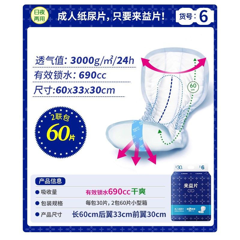 Lean pieces adult paper urine sheet 6 Number of old people Breathable Gourd type Seniors Pee not wet sheet Urine Mat for men and women 700