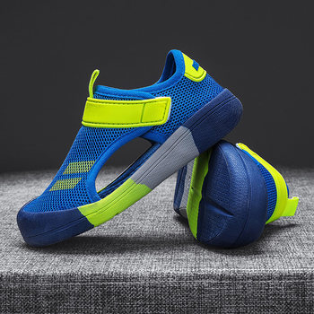 Boys' sandals summer style 2023 new Baotou children's beach shoes big children's summer mesh sports net shoes boys