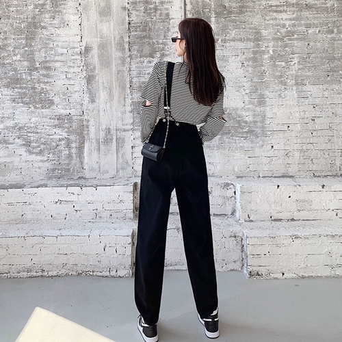 Осенний комбинезон, сексуальные штаны, черные джинсы, высокая талия