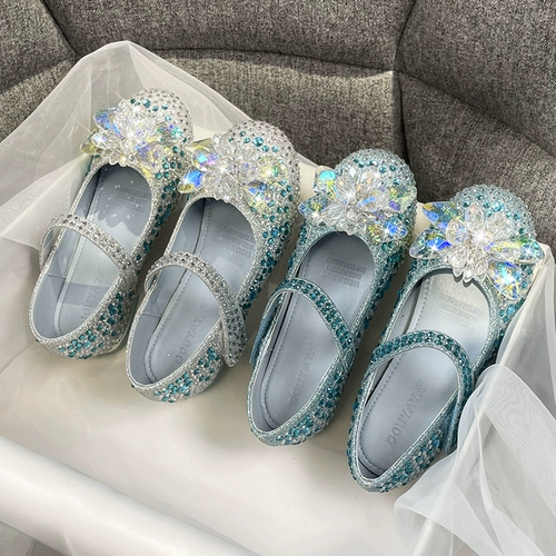 Детская весенняя обувь для принцессы на высоком каблуке для кожаной обуви, модель весна/осень 2022 года, мягкая подошва