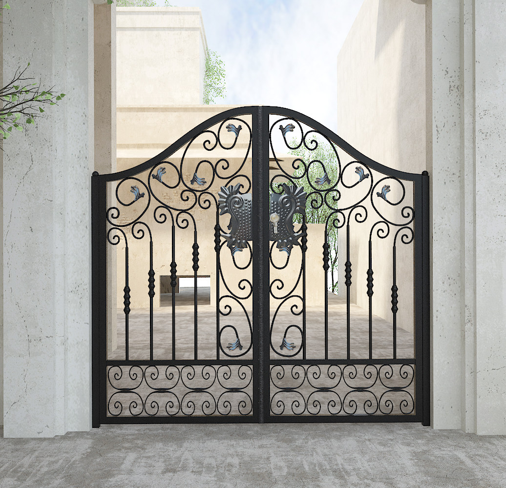 Set As School Kindergarten Iron Art Gate Courtyard Gate Countryside Yard Open Door Garden Gate Double Open Fence Gate