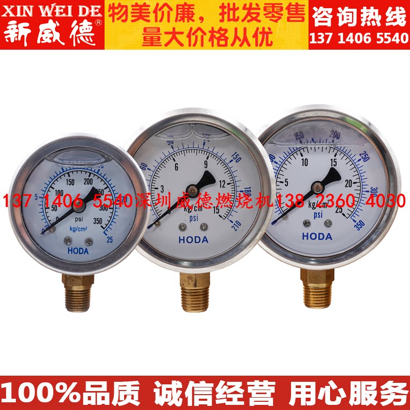 Diesel Methanol Combustion Oil Pump Pressure Detection Oil Pressure Gauge 0-25kg 2 5MPa 1 2-pressure meter