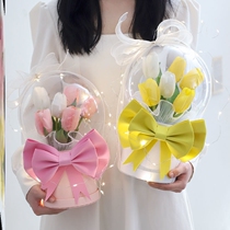 Tulip Hug Holding Bucket To Send Friends Bestie Ritual Sensation Birthday Artisanal Gift Hand Flower Arrangement Gift Box Bedroom Decoration