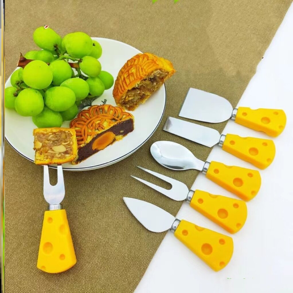 Outdoor Cutlery Portable Suit Cheese Cute Pie Stainless Steel Fruit Fork Spoon Bull Steak Knife Picnic Cutlery
